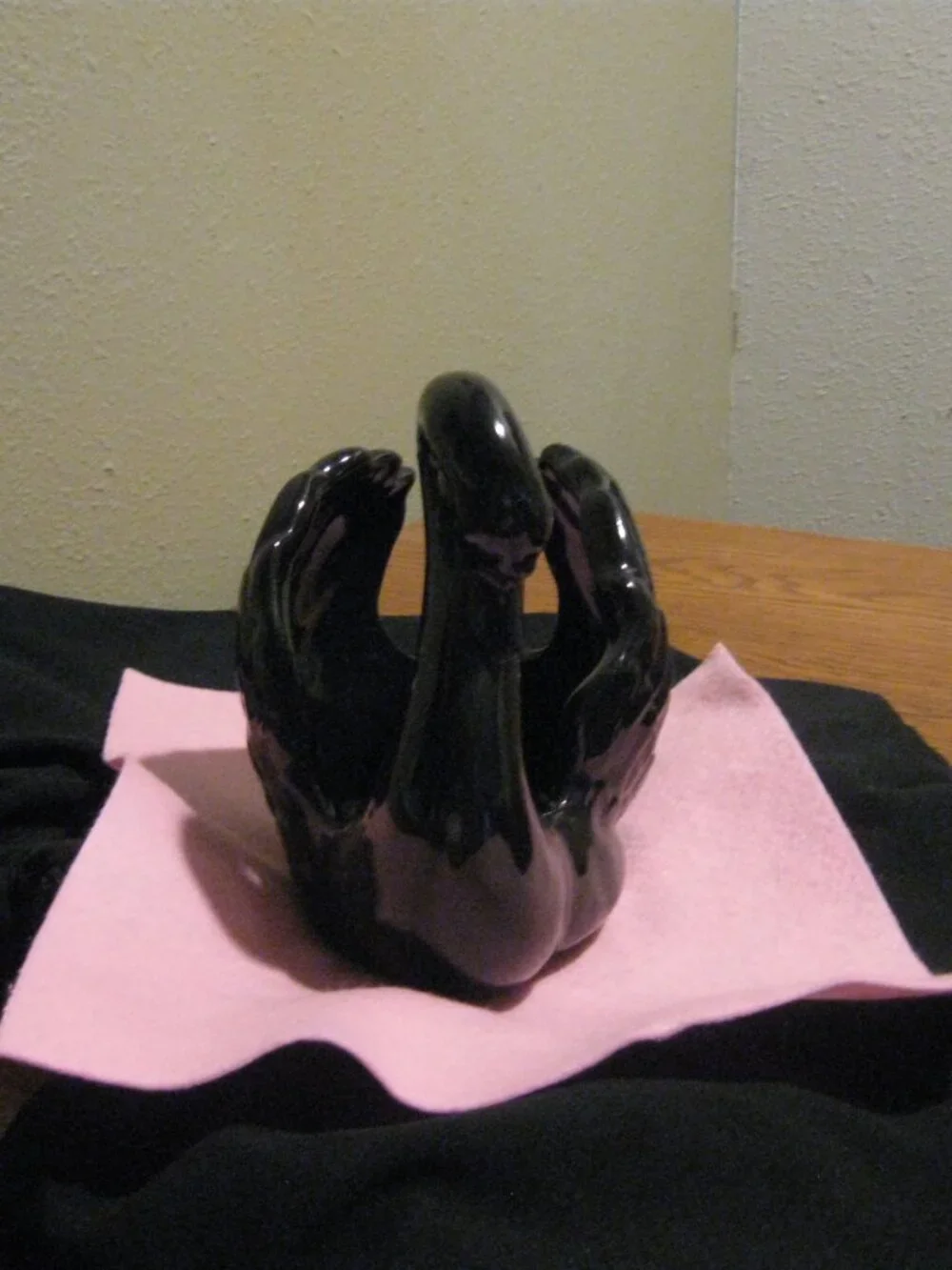 Black MCM Ceramic Swan Planter by Formco USA